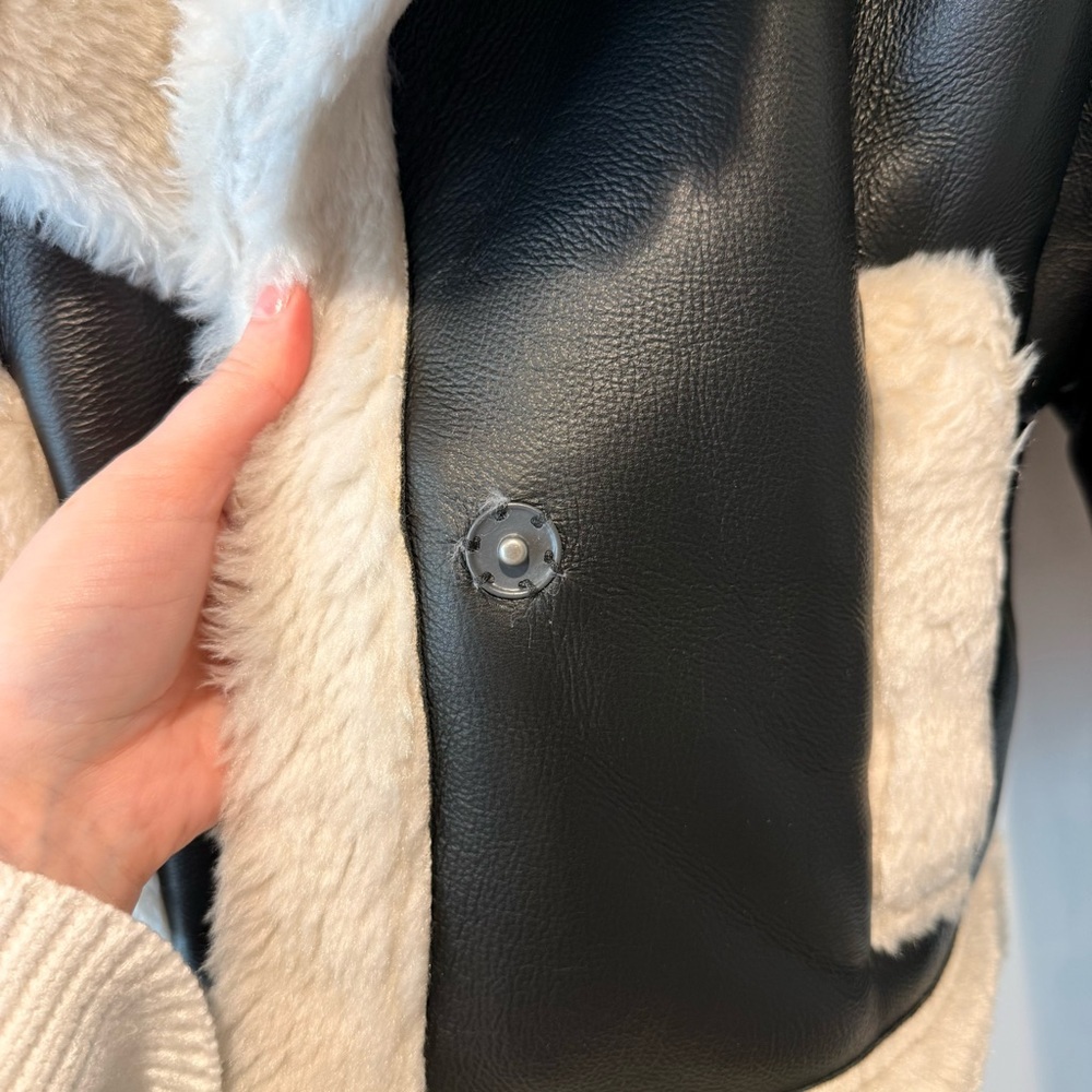 Abercrombie & Fitch Faux Leather Sherpa Jacket - Picture 8 of 12